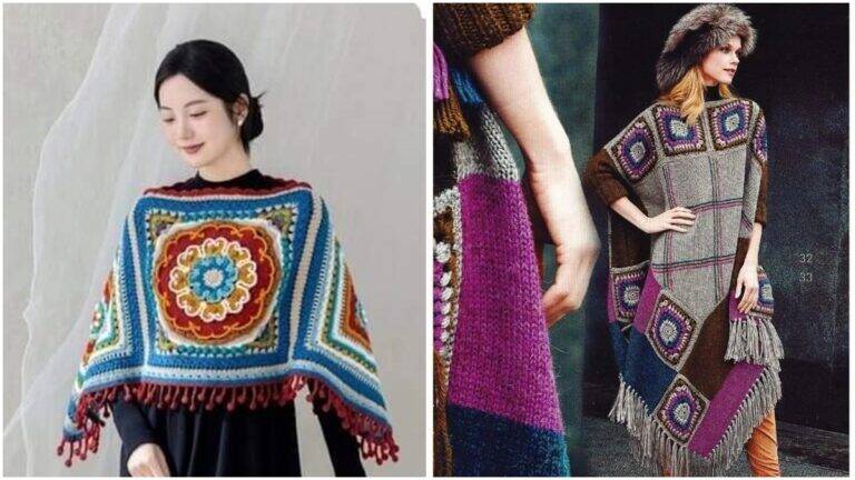 Crie os Mais Lindos Ponchos de Crochê de Luxo com Gráficos!