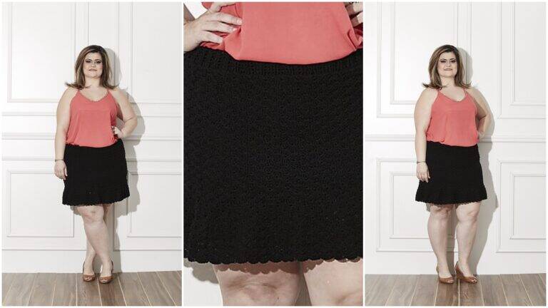Saia de Crochê Preta – Plus Size: Peça Linda e Elegante!