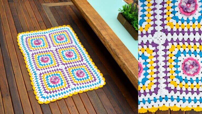 Tapete de Crochê Vibrante: Uma Peça Linda e Fácil de Fazer!