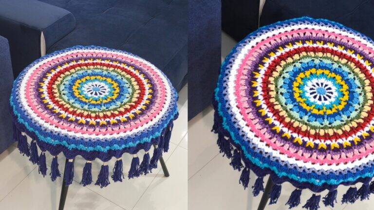 Toalha de Crochê Mix de Cores: Decoração Criativa para Você!
