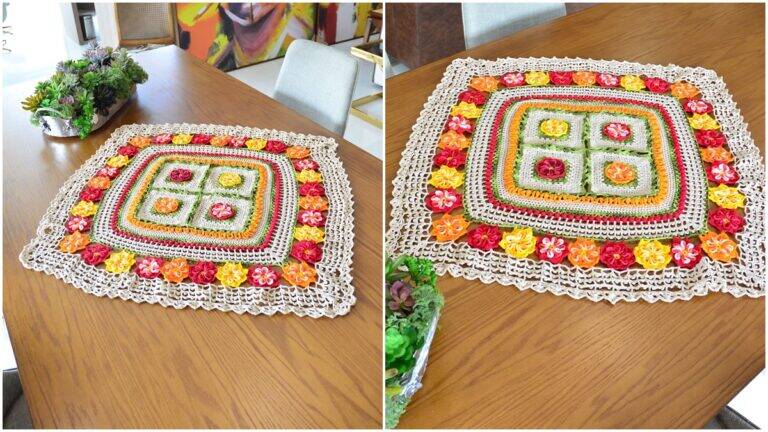 Toalha de Mesa de Crochê Multicolorida: Faça a Sua!