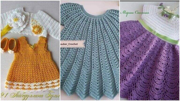 Vestidos em Crochê Infantil com Gráficos: Fofura em Pontos de Crochê!