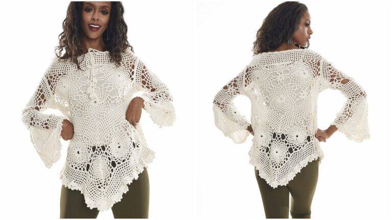Blusa de Crochê Manga Longa: Aprenda a Fazer a Sua!