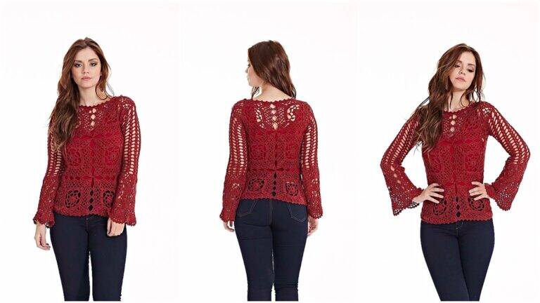 Blusa de Crochê Angélica: Uma Peça Linda e Elegante!