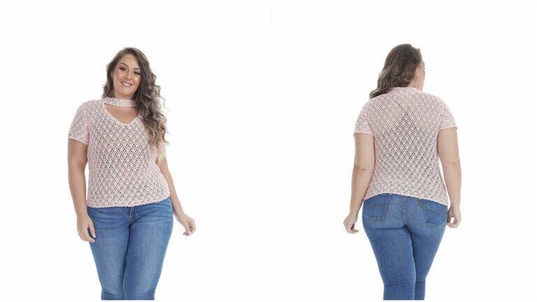 Blusa de Crochê Framboesa: Peça Linda e Confortável!