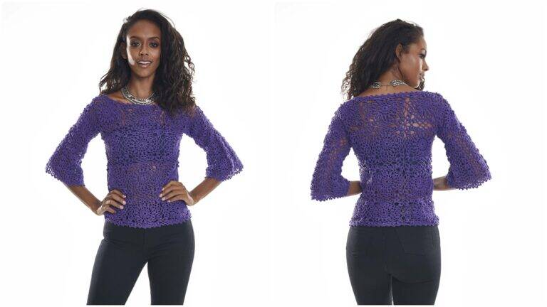 Blusa de Crochê Ultra Violeta: Um Modelo Charmoso!