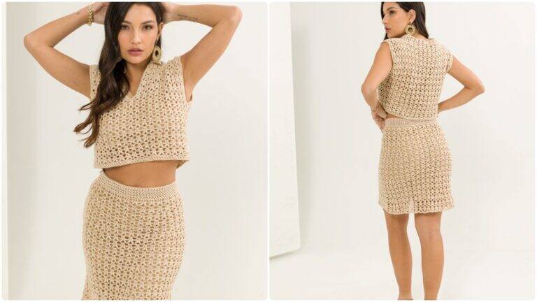 Conjunto de Crochê Baunilha: Um Projeto Lindo e Elegante!
