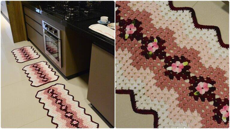 Jogo de Tapetes em Crochê Perfeito para a Sua Cozinha!