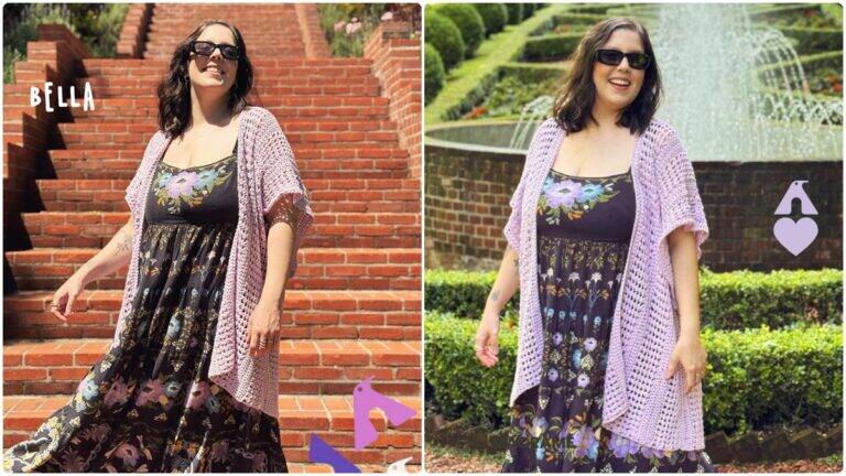 Kimono de Crochê Bella: Um Modelo Lindo e Charmoso!