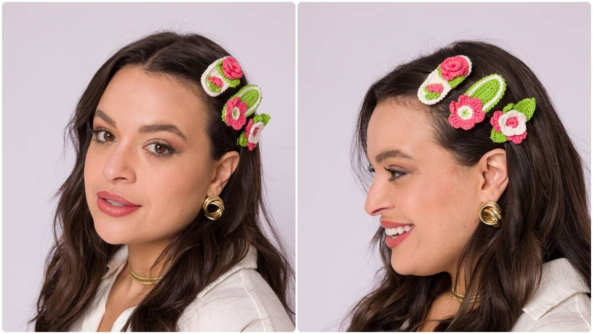 Prendedor de Cabelo em Crochê Primavera: Faça o Seu!