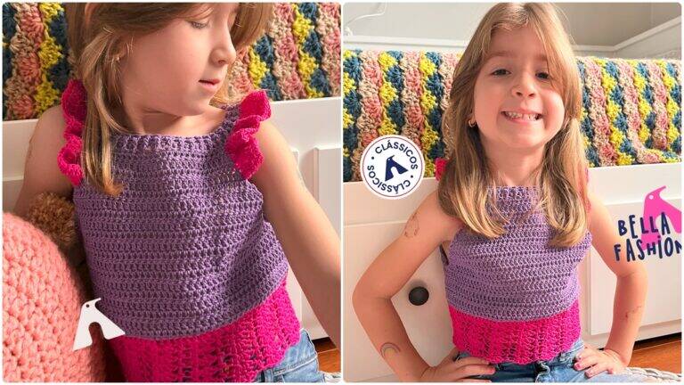 Regata de Crochê Infantil Luisa: Peça Linda e Fofa!