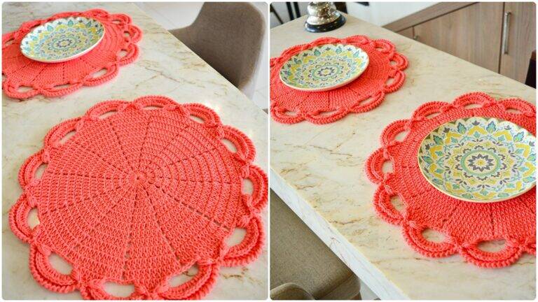 Sousplat de Crochê Coral: A Peça Perfeita para a Sua Mesa!