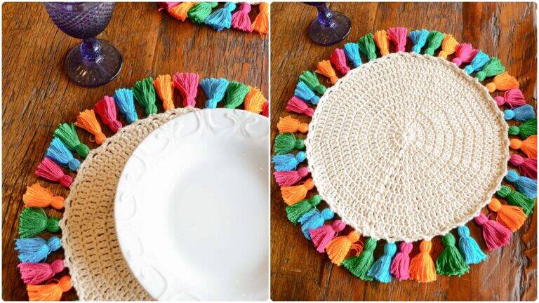 Sousplat de Crochê com Tasséis Coloridos: Faça o Seu!
