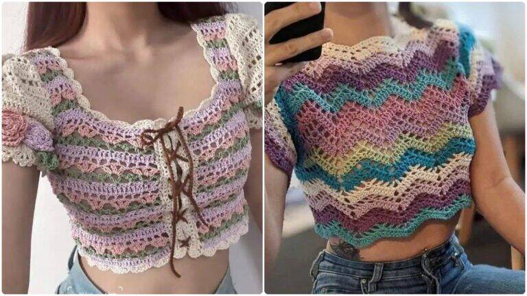 Croppeds de Crochê Lindíssimos para Você Usar no Dia a Dia!