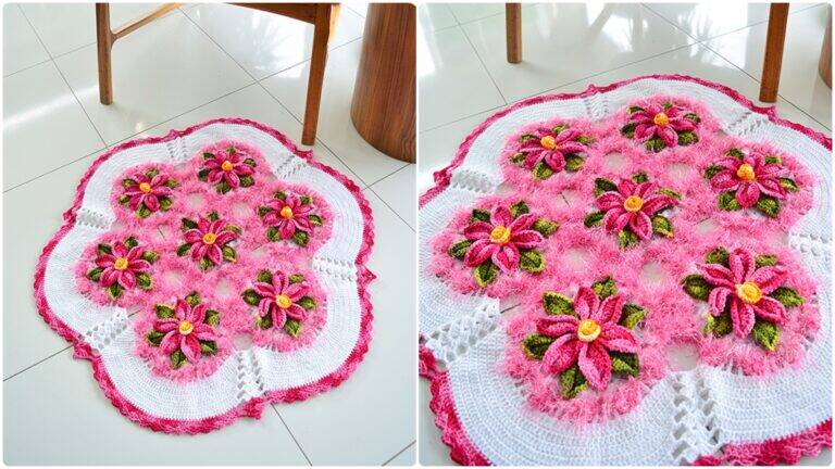 Tapete de Crochê Floral: Obra de Arte Feita por Você!