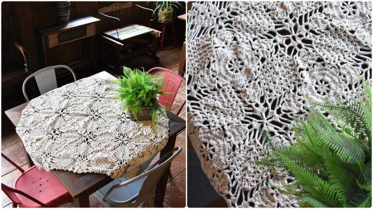 Toalha de Mesa em Crochê Jazz: Peça Simples e Charmosa!