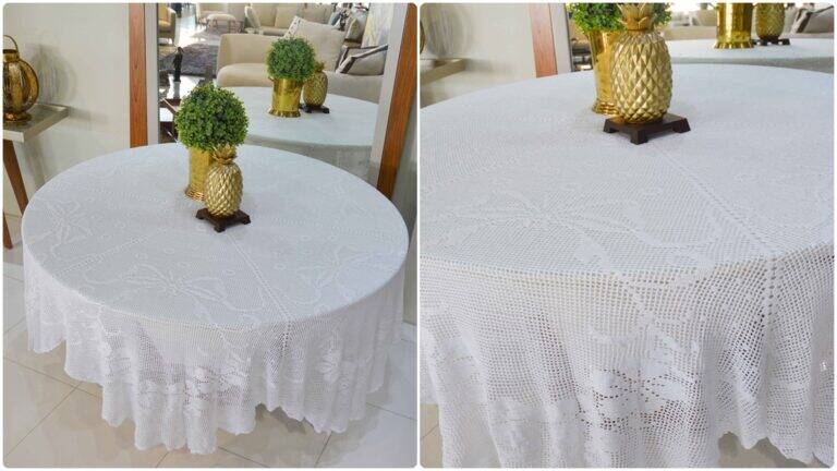 Toalha de Mesa em Crochê Pétala: Um Modelo Lindo e Elegante!