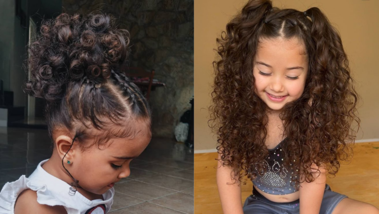 Ideias de Lindos Penteados para Cabelo Crespo e Cabelo Cacheado Infantil