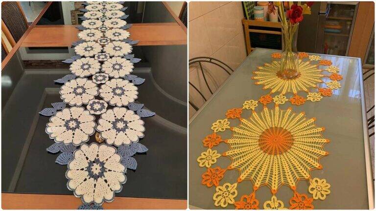 Gráficos e Inspirações Imperdíveis para Criar Caminhos de Mesa em Crochê Encantadores!