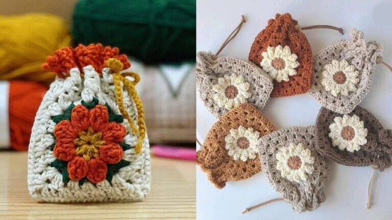 Bolsinhas de Crochê: Simples, Criativas e Feitas com Squares
