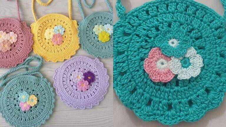 Bolsinha de Crochê Infantil com Passo a Passo Fácil