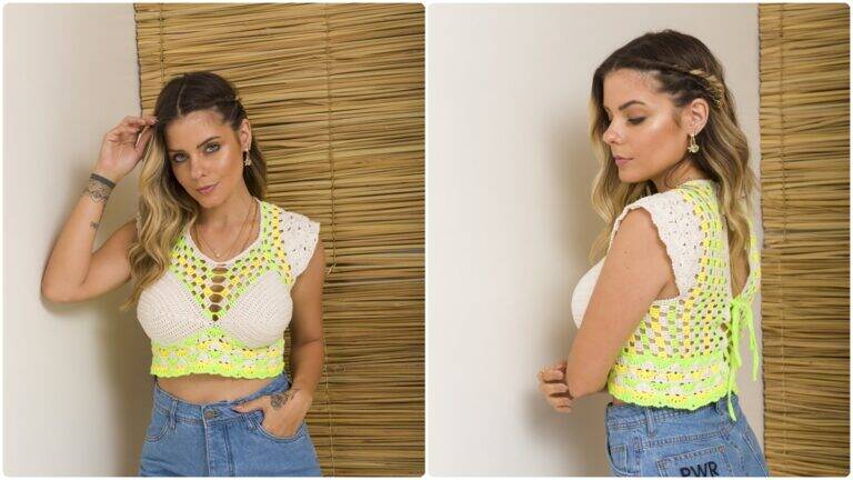 Cropped de Crochê Lolla: Modelo Lindo e Leve para o Verão!
