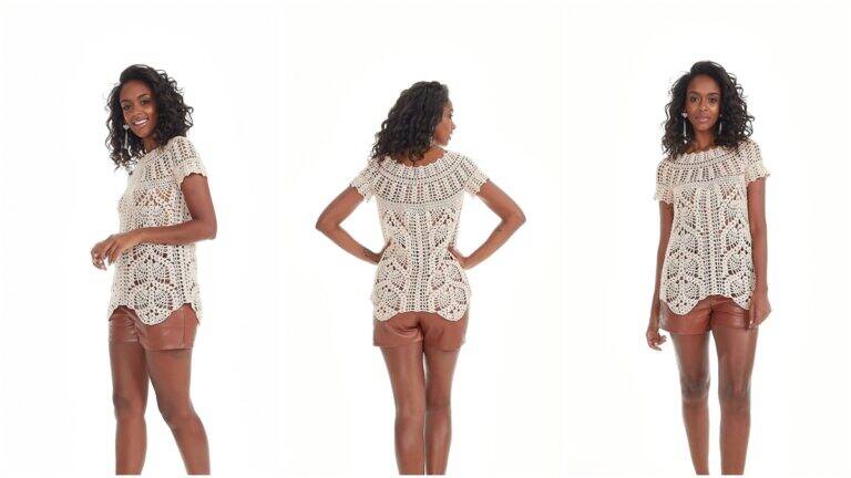 Blusa em Crochê com Pala: Uma Peça Leve, Linda e Estilosa!