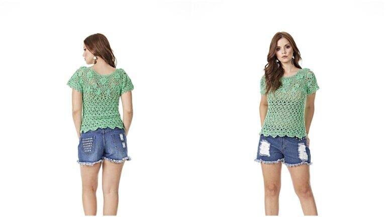Blusa de Crochê Hortelã: Uma Peça Linda e Fresca!