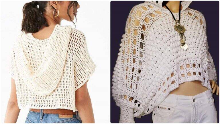 Crie Lindas Blusas de Crochê com Capuz e Se Proteja do Sol!