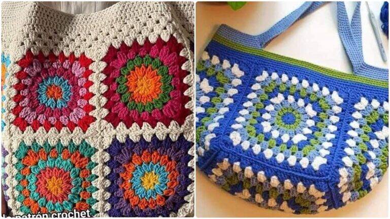 20 Bolsas de Crochê com Quadrados: Modelos Lindos e Charmosos!