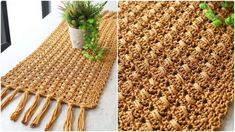 Caminho de Mesa em Crochê Cobre: Decore Sua Casa!