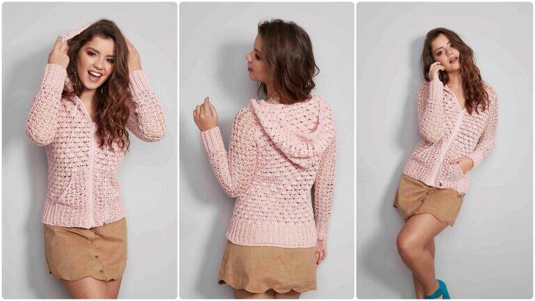 Casaco de Crochê com Capuz: Peça com Conforto e Estilo!