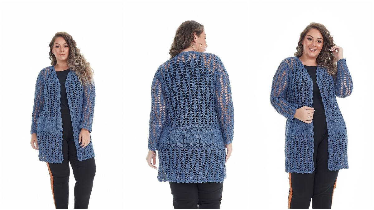 Casaco de Crochê Plus Size: Ume Peça Única e Sofisticada!