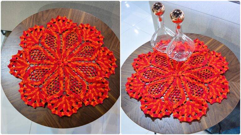 Centro de Mesa em Crochê Verão: Cores Quentes e Lindas!