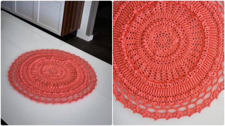 Centro de Mesa em Crochê Coral: Cor Chamativa na Decoração!
