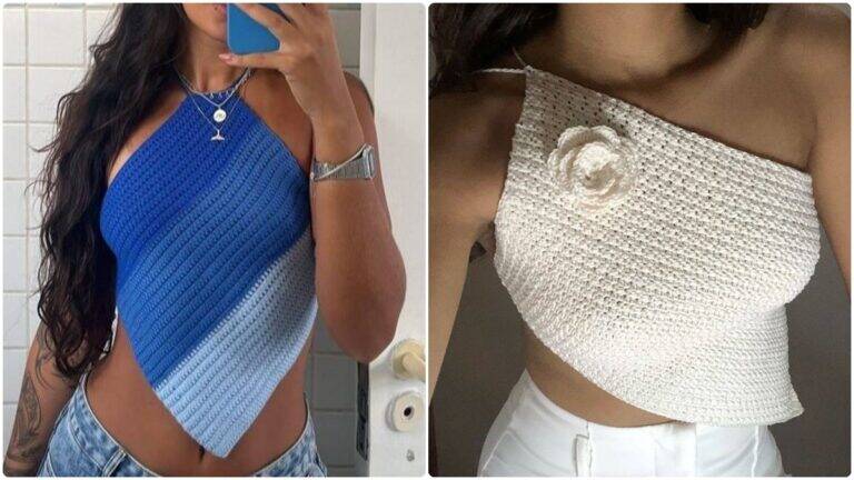 Veja 14 Croppeds de Crochê Frente Única: Peças Lindas e Leves!