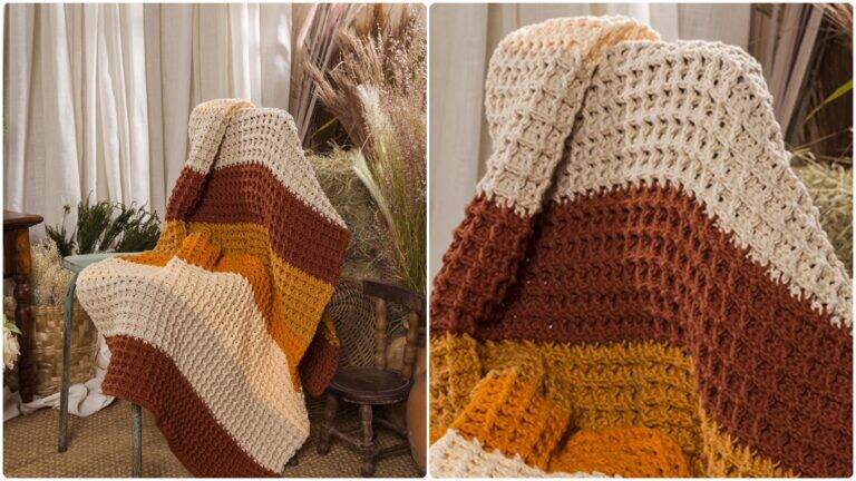 Manta de Crochê Outono: Conforto e Charme Artesanal!