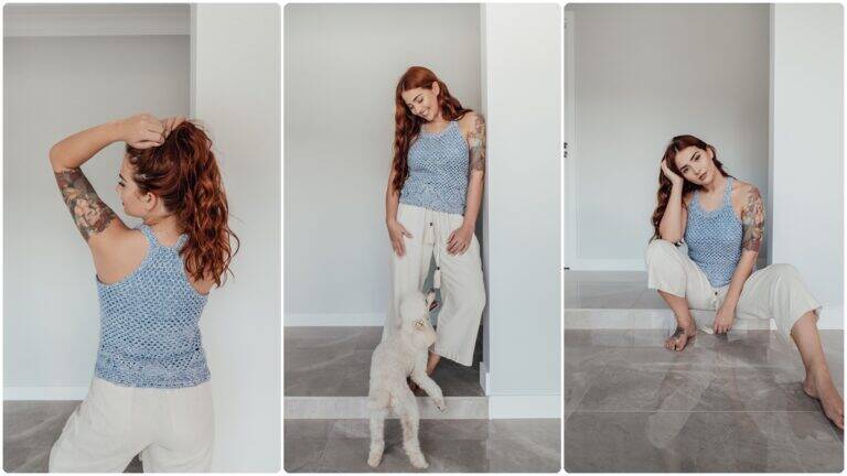Regata de Crochê Jeans: Veja Um Modelo Lindo e Charmoso!