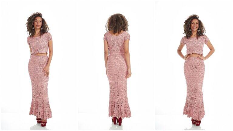 Saia de Crochê Rosa: Um Modelo Charmoso e Elegante!