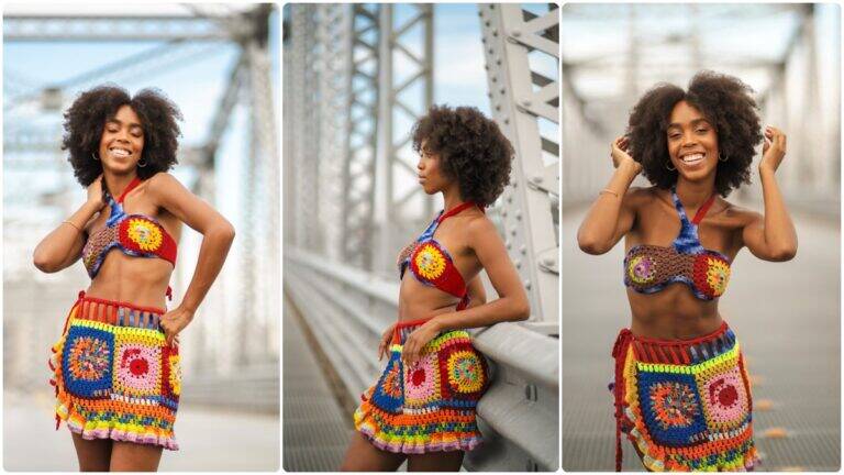 Conjunto de Crochê Masaico: Cores Lindas que Encantam!