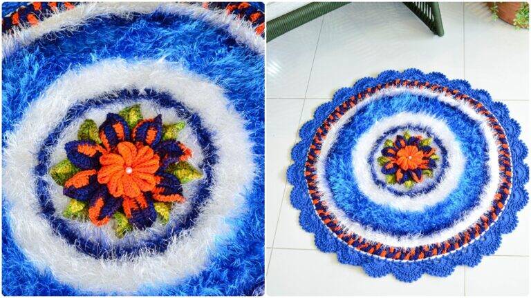 Tapete de Crochê Multicolorido: Toque Único na Decoração!