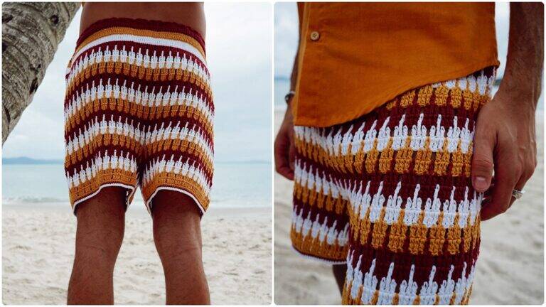 Bermuda de Crochê Masculina: Um Presente Lindo e Confortável!