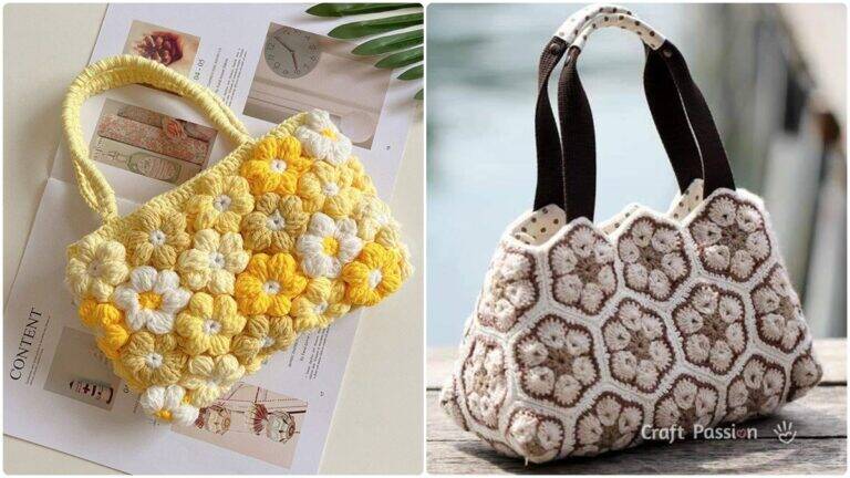 Bolsas de Crochê Floral: Elegância e Charme Feitos à Mão!