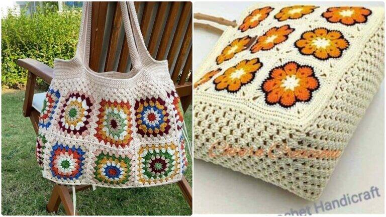 Use Squares para Criar Bolsas de Crochê Únicas e Lindíssimas!