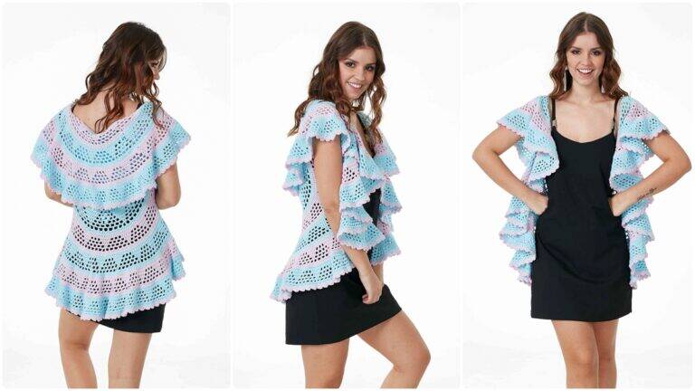 Colete de Crochê Fofura: Uma Peça Charmosa para o Seu Look!