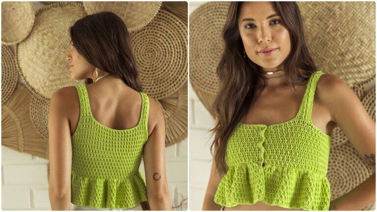 Cropped de Crochê com Babado: Modelo Lindo e Charmoso!