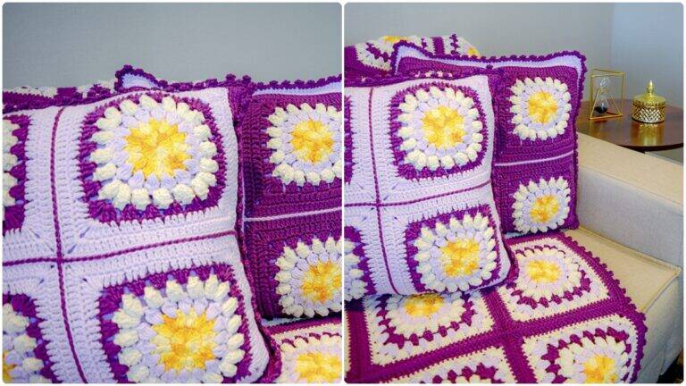 Crochê Floral: Crie um Jogo de Almofadas e Manta Lindíssima!