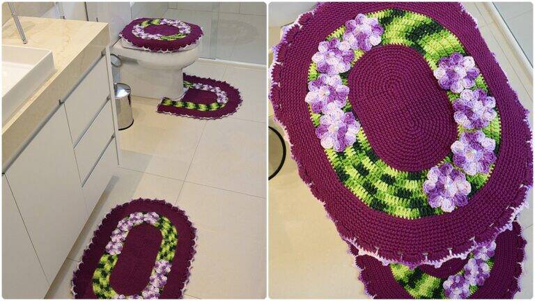 Jogo de Banheiro em Crochê Violeta: Guia Completo!