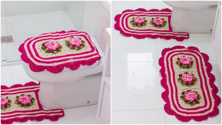 Jogo de Banheiro em Crochê Dalila: Um Conjunto que Encanta!