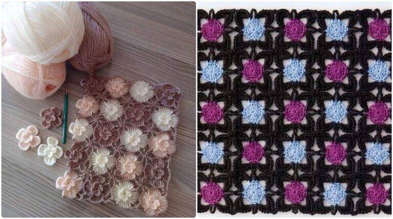 Use Mini Quadrados de Crochê e Crie Peças Únicas e Charmosas!